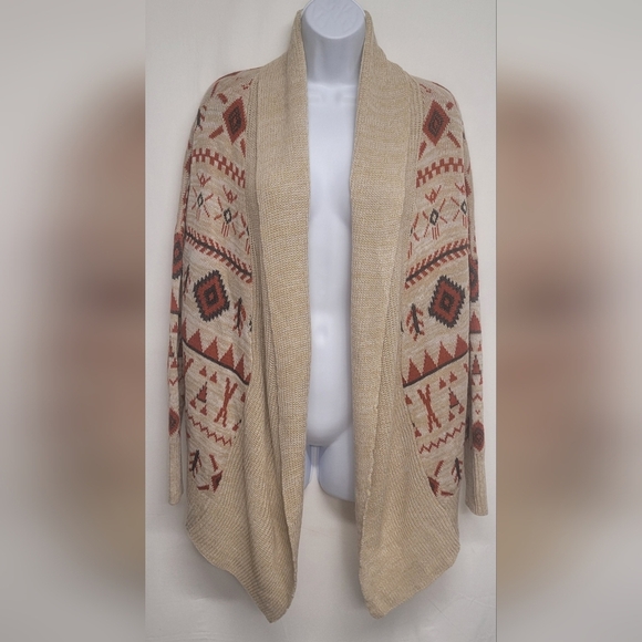 Roxy XS Open Oversized Cardigan Native American Long Sleeve Fall Like New - Picture 1 of 5